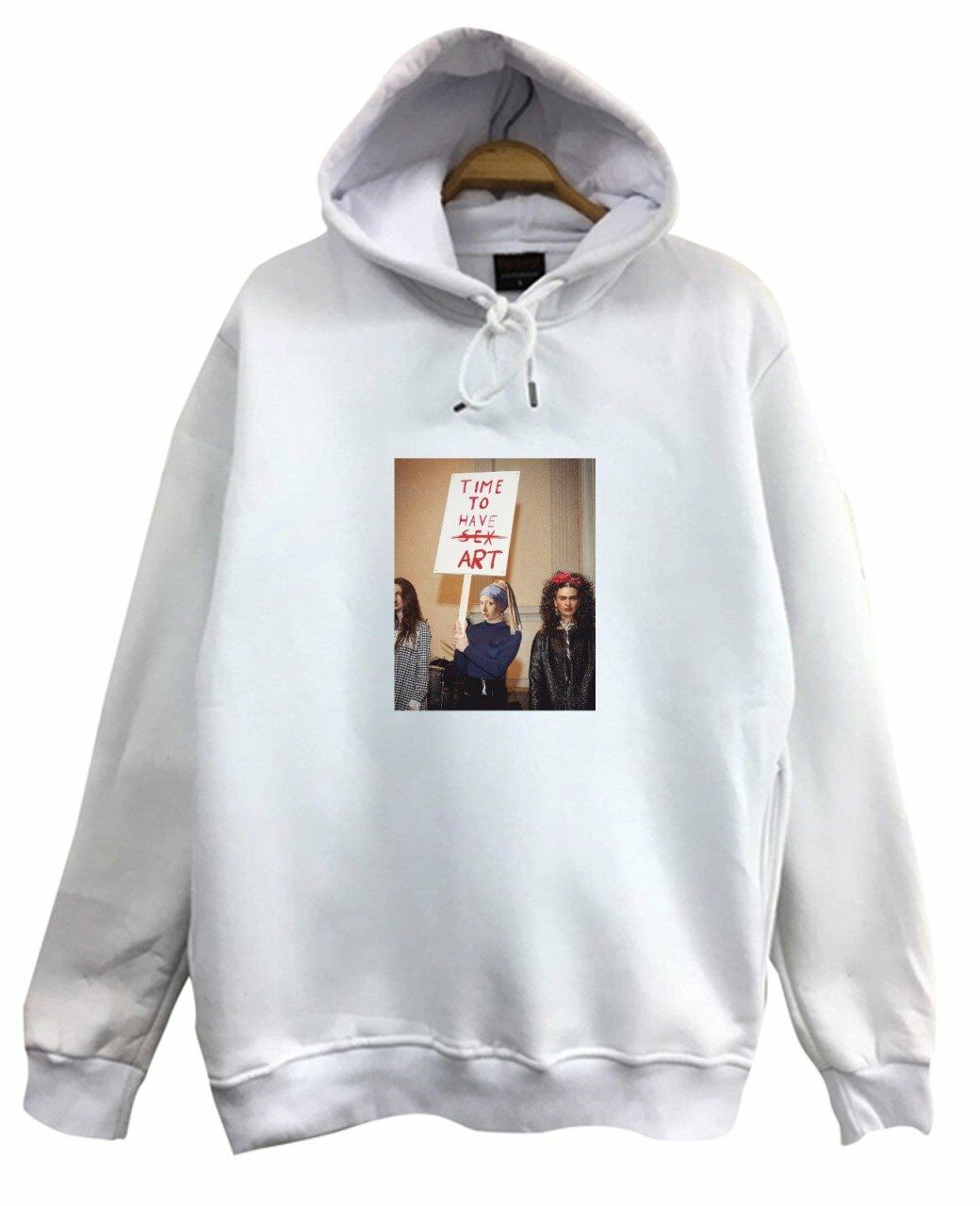 Time Tox Have Art İnci Küpeli Kadın Frida Kahlo Baskılı Sweatshirt