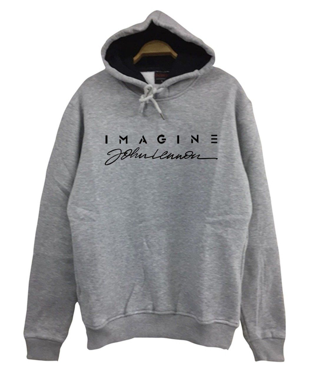 John Lennon Baskılı Kapüşonlu Sweatshirt