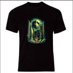 Mars ve Astronot Baskılı Özel Tasarım Unısex Tshirt