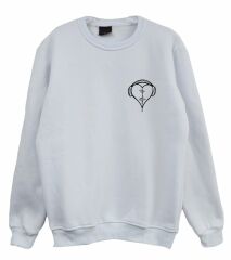 Kulaklık Kalp Ritim Müzik Baskılı Bisiklet Yaka Sweatshirt