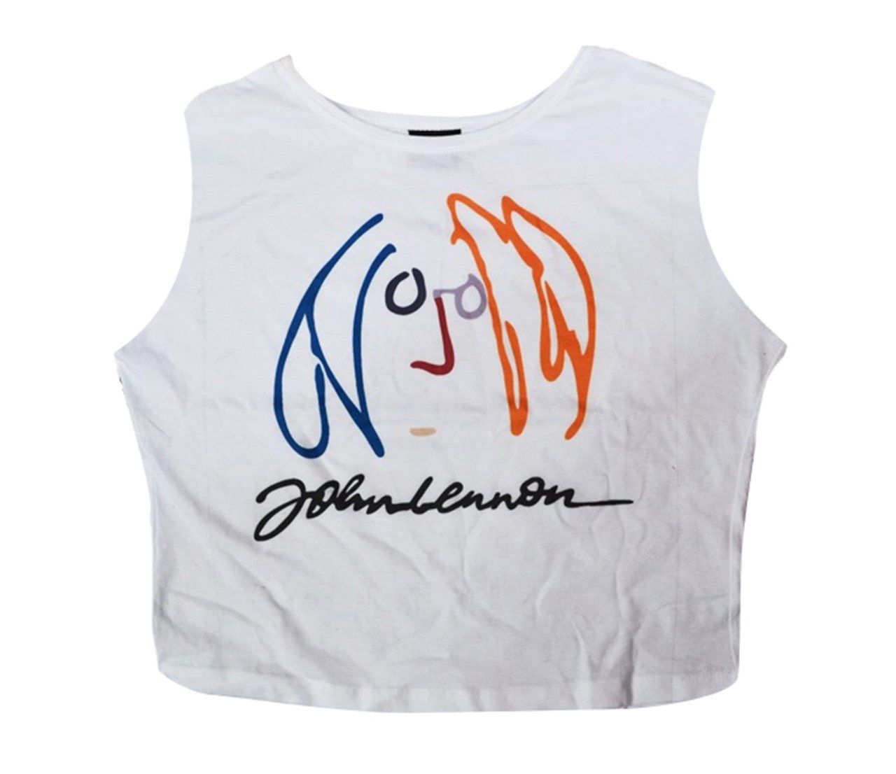 JOHN LENNON Baskılı Göbek Üstü-Yarım T-shirt