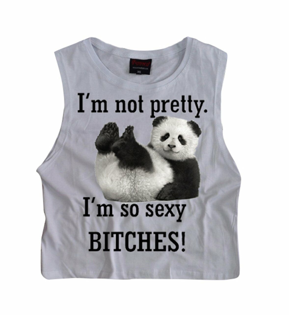 PANDA Baskılı Göbek Üstü-Yarım T-shirt