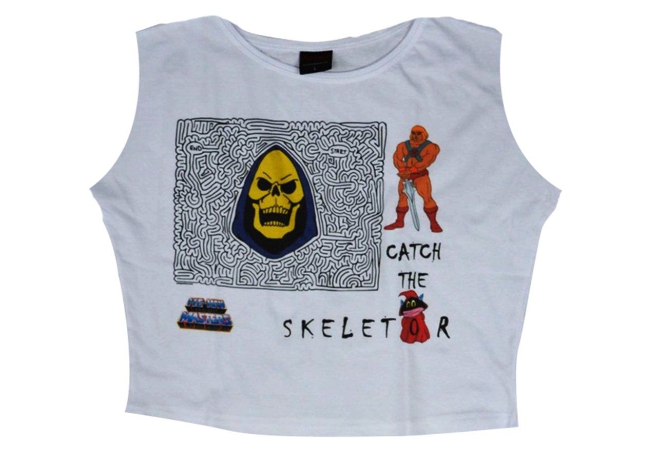 SKELETOR Baskılı Göbek Üstü-Yarım T-shirt
