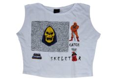 SKELETOR Baskılı Göbek Üstü-Yarım T-shirt