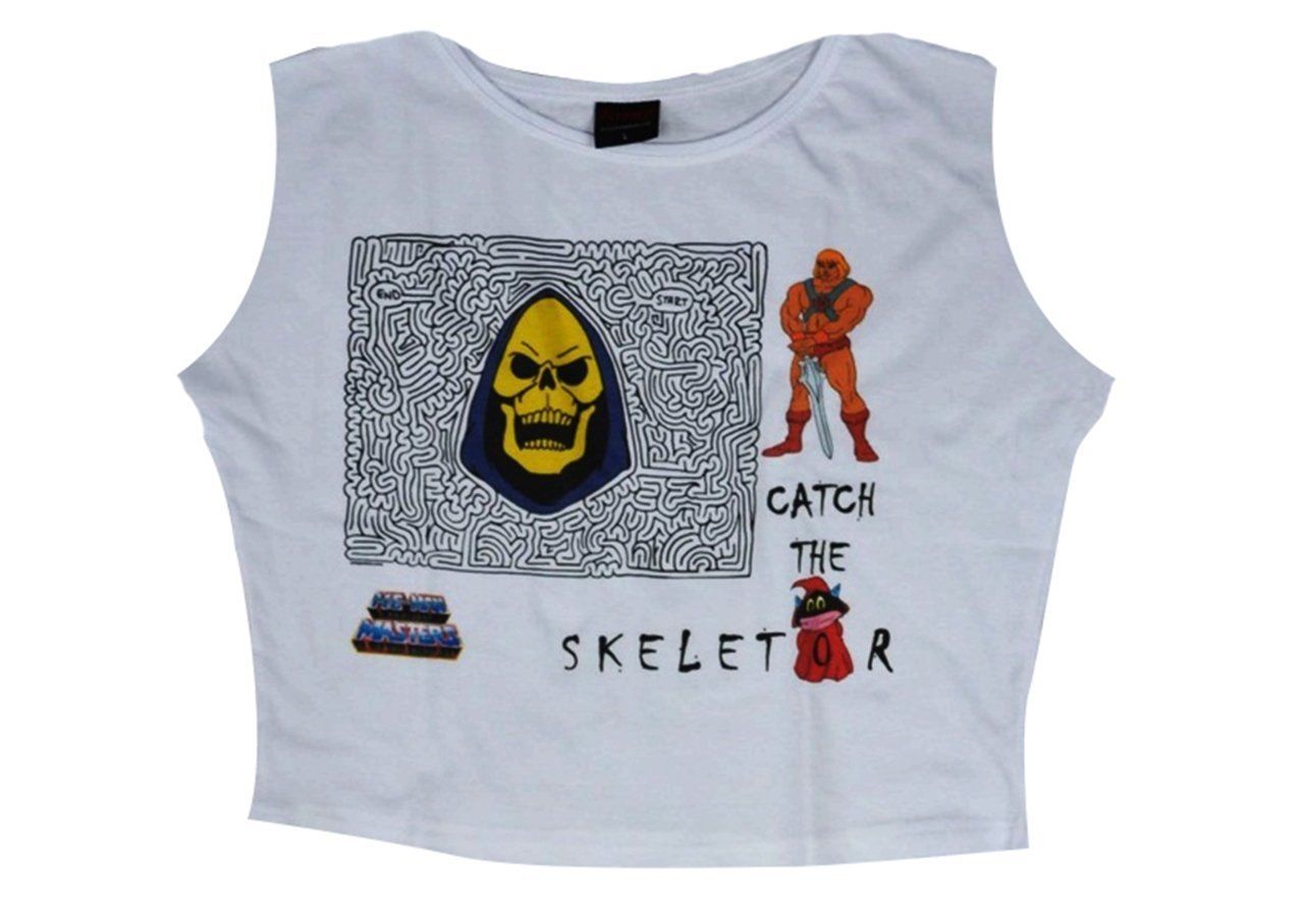 SKELETOR Baskılı Göbek Üstü-Yarım T-shirt