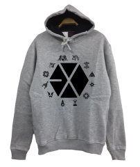 EXO  Baskılı Sweatshirt GRİ - 4XL