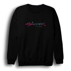 Cyber Punk Baskılı Bisiklet Yaka Sweatshirt