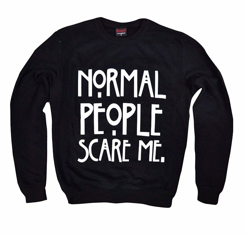 NORMAL PEOPLE SCARE ME Baskılı Sweatshirt