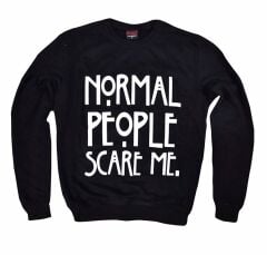 NORMAL PEOPLE SCARE ME Baskılı Sweatshirt