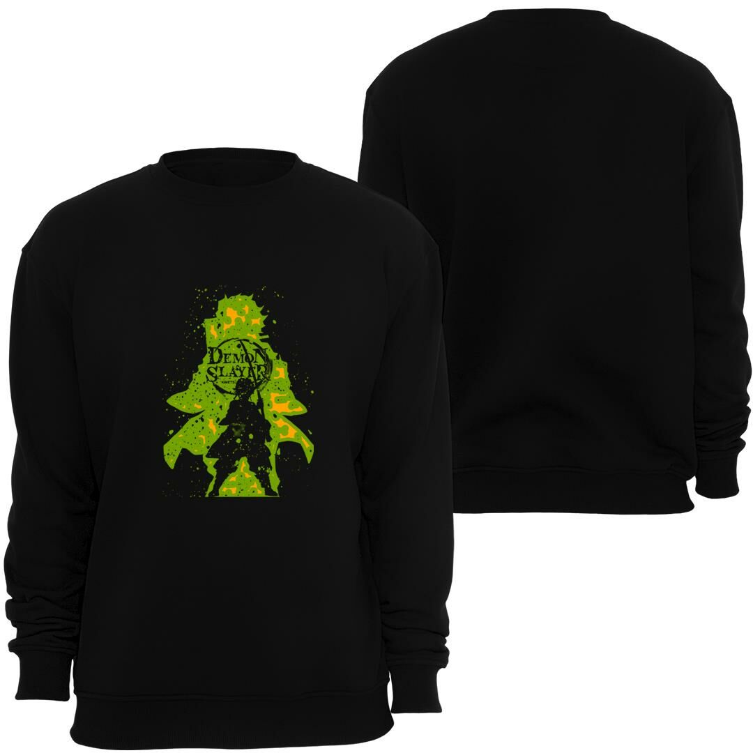 Demon Slayer Anime Baskılı Bisiklet Yaka Sweatshirt