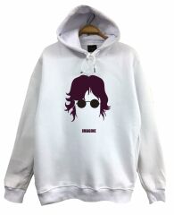 John Lennon Baskılı Kapüşonlu Sweatshirt