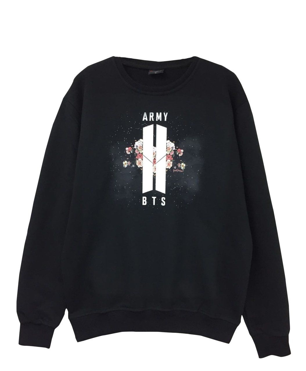 BTS Baskılı Bisiklet Yaka Sweatshirt