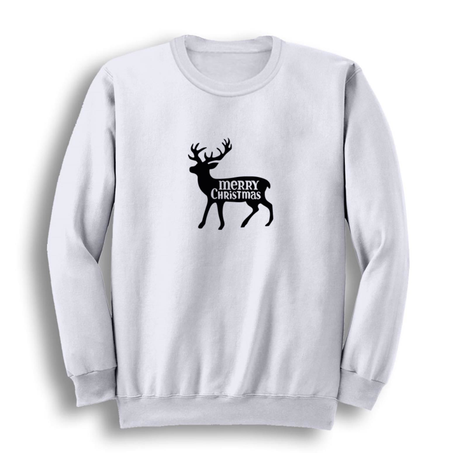 Yeni Yıl Hohoho Christmas Baskılı Bisiklet Yaka Sweatshirt