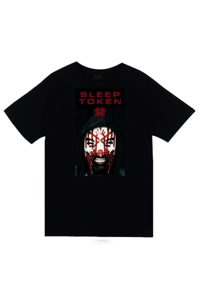 Sleep Token Müzik Grubu Baskılı Unisex %100 Pamuk Siyah T-shirt
