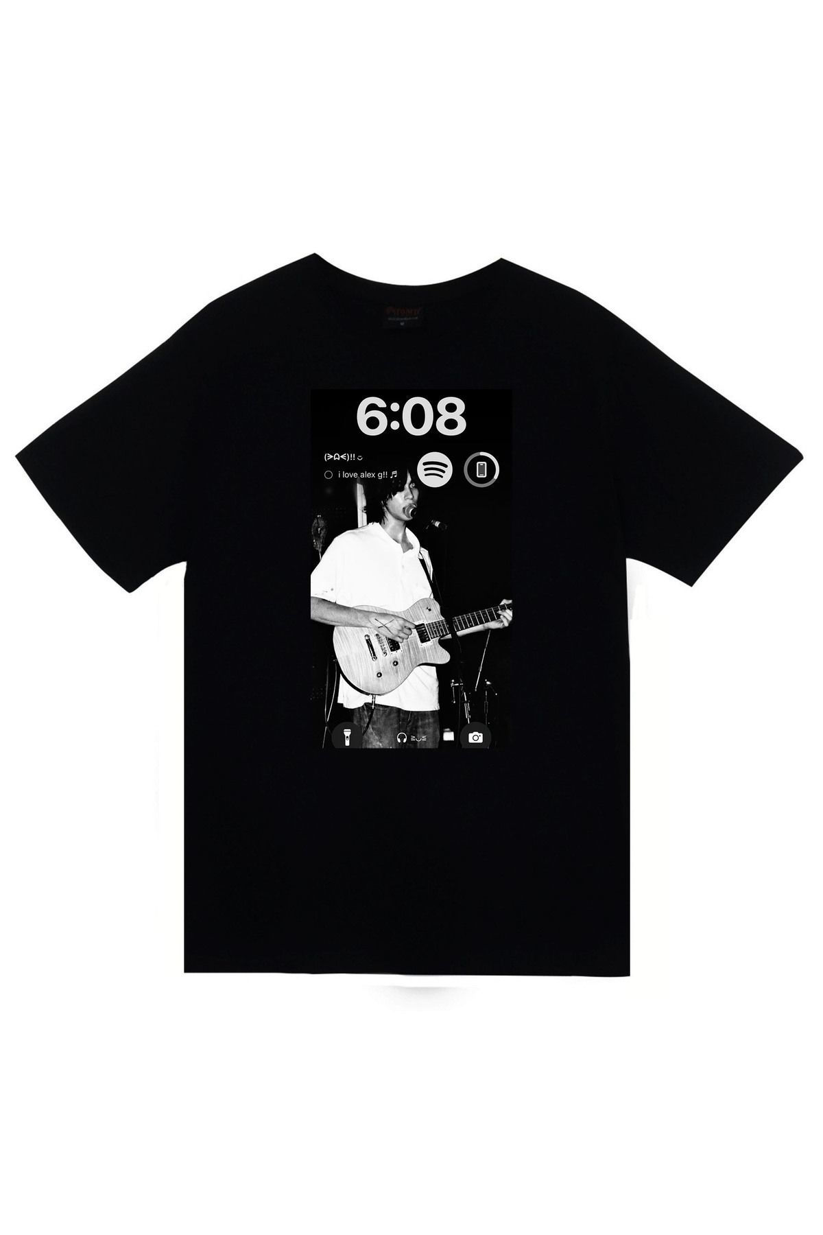 Alex G Baskılı Unisex %100 Pamuk Siyah T-shirt