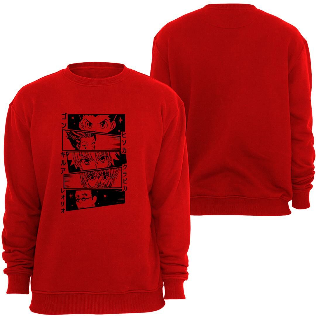 Hunter Anime Baskılı Bisiklet Yaka Sweatshirt