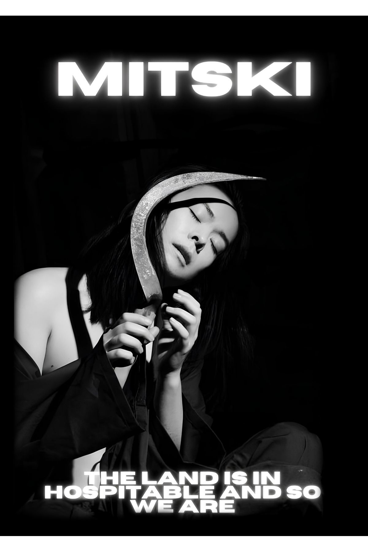 Mitski Baskılı Unisex %100 Pamuk Siyah T-shirt