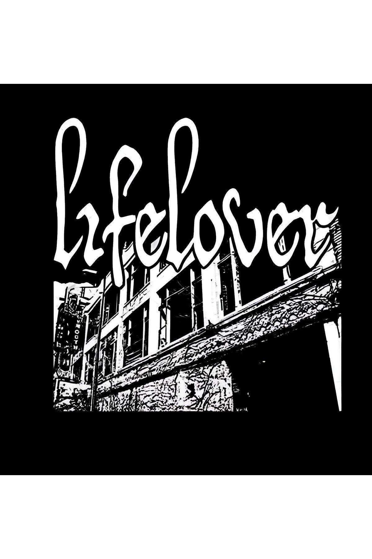 Lifelover Müzik Grubu Baskılı Unisex %100 Pamuk Siyah T-shirt