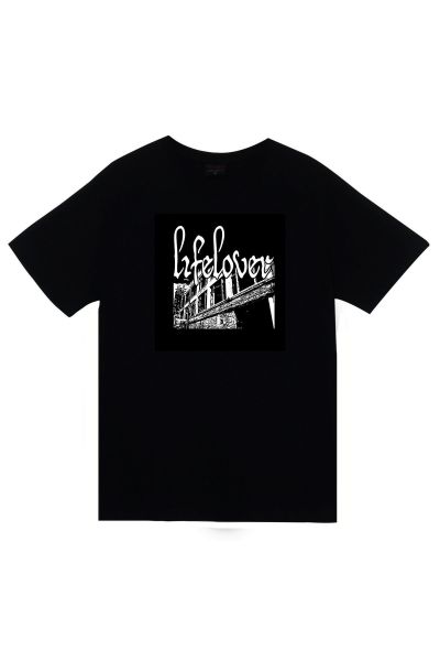 Lifelover Müzik Grubu Baskılı Unisex %100 Pamuk Siyah T-shirt
