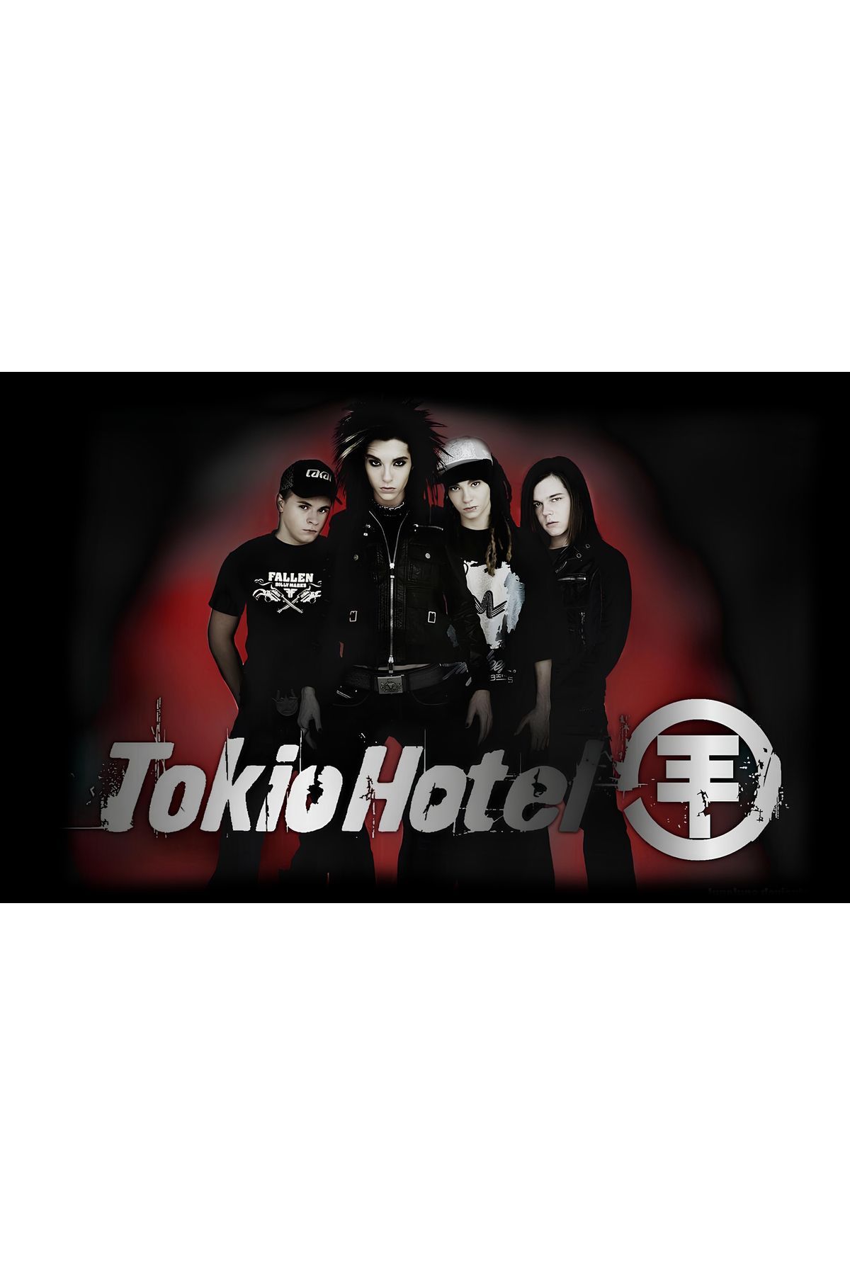 Tokio Hotel Baskılı Unisex Siyah %100 Pamuk T-shirt