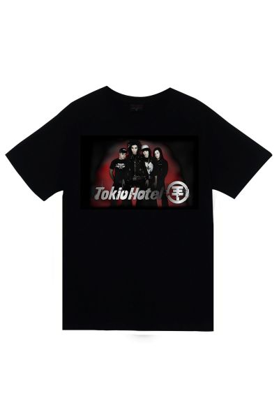 Tokio Hotel Baskılı Unisex Siyah %100 Pamuk T-shirt