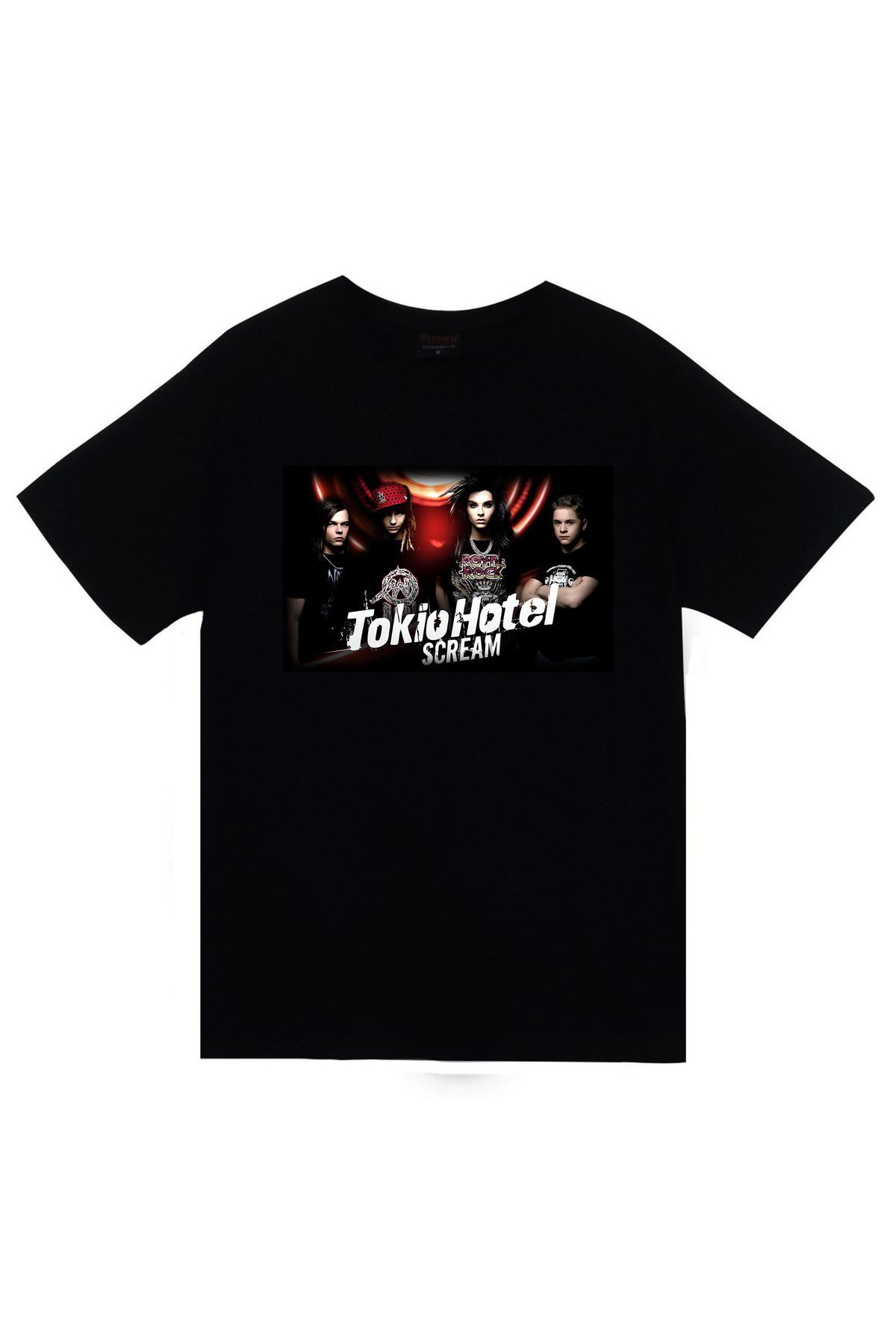 Tokio Hotel Baskılı Unisex Siyah %100 Pamuk T-shirt