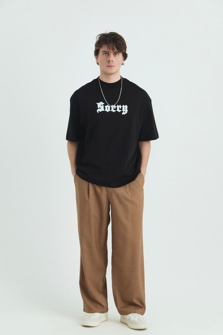 Sorry You Are Cafe Baskılı Unisex Oversize T-shirt