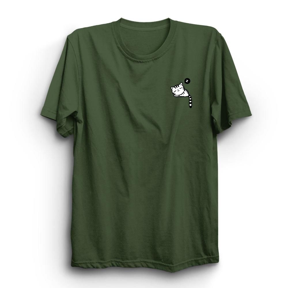Cepte Uyuyan Kedi Cat Baskılı Tshirt
