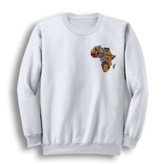 Afrika Baskılı Bisiklet Yaka Sweatshirt
