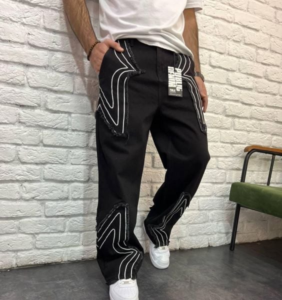 New Baggy Jeans Pantolon Desenli