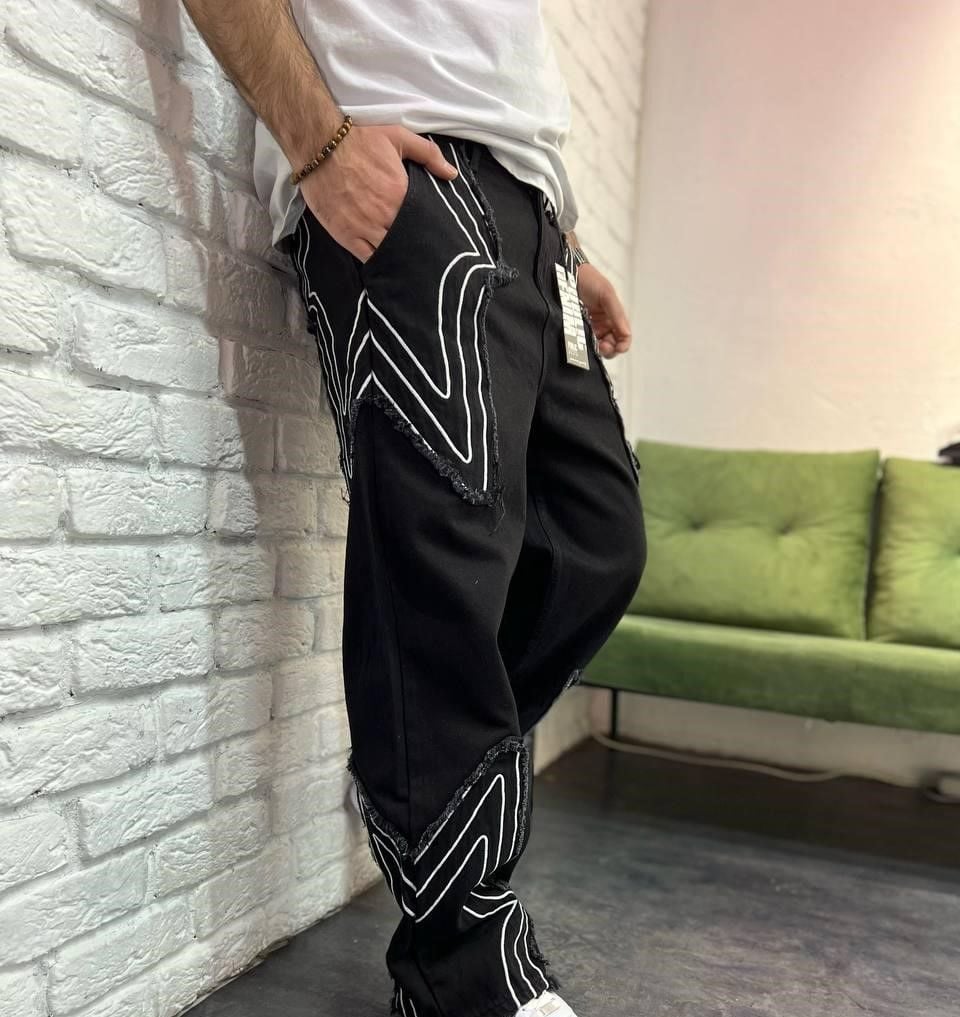 New Baggy Jeans Pantolon Desenli