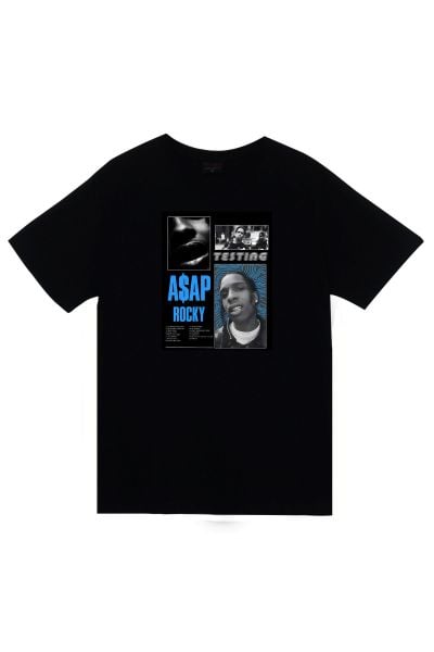 Aespa Müzik Grubu K-Pop Baskılı Unisex %100 Pamuk Siyah T-shirt