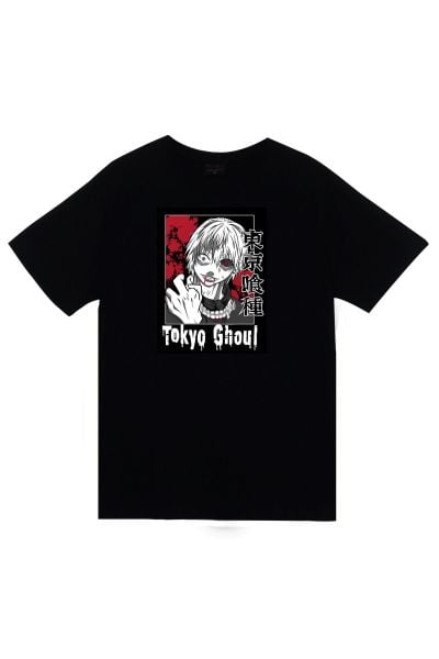 Tokyo Revengers Manjiro Sano Anime Baskılı Unisex %100 Pamuk Siyah T-shirt