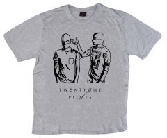 Twenty One Pilots Baskılı T-shirt M - GRİ