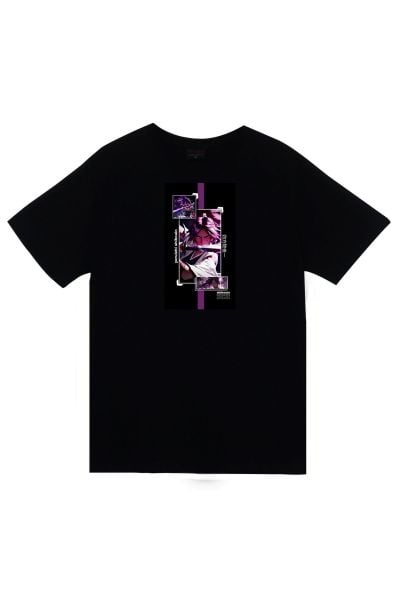 Hatsune Miku Anime Baskılı Unisex %100 Pamuk Siyah T-shirt