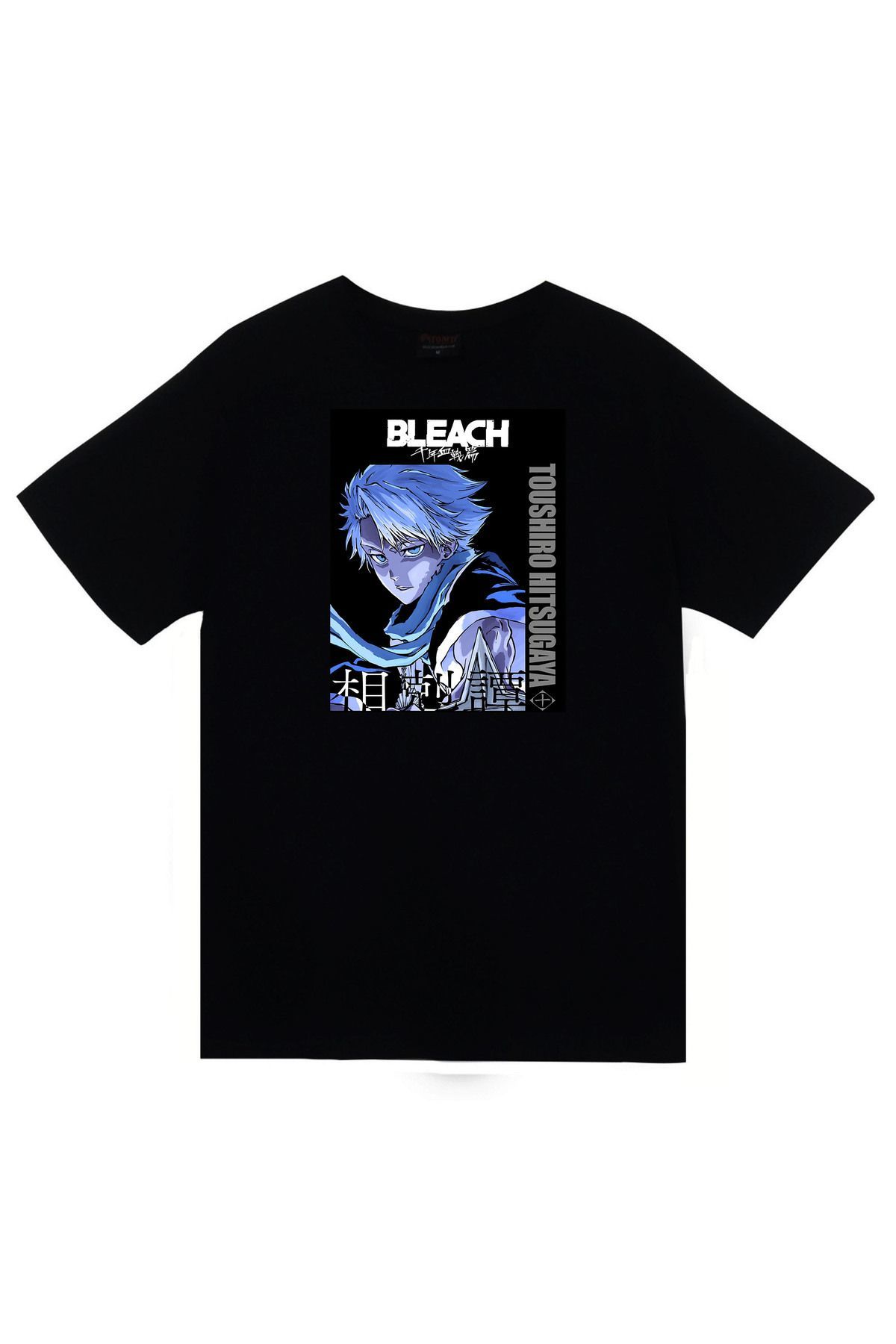 Bleach Kisuke Urahara Anime Baskılı Unisex %100 Pamuk Siyah T-shirt