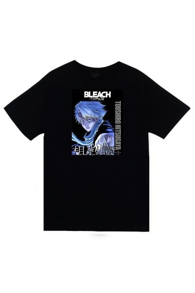 Bleach Kisuke Urahara Anime Baskılı Unisex %100 Pamuk Siyah T-shirt