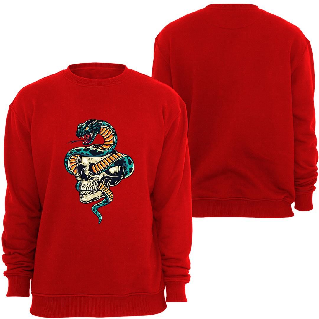 Kuru Kafa Baskılı Özel Tasarım Bisiklet Yaka Sweatshirt