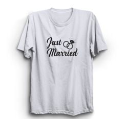Just Married Evlendik Baskılı Tshirt