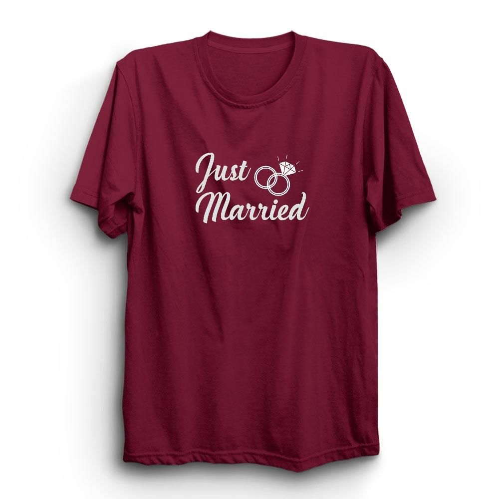 Just Married Evlendik Baskılı Tshirt