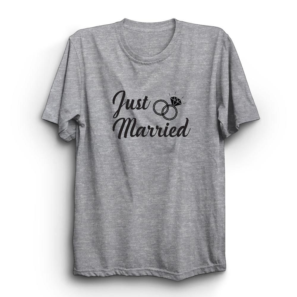 Just Married Evlendik Baskılı Tshirt