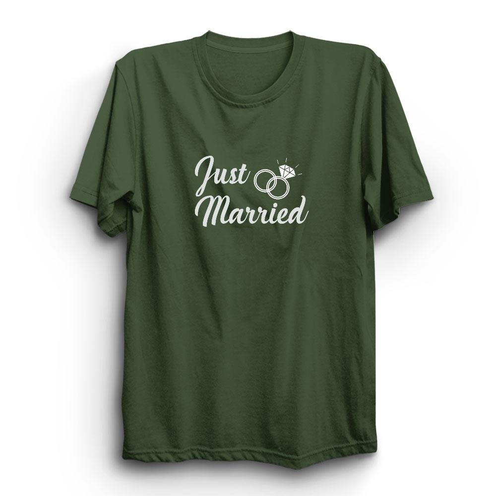 Just Married Evlendik Baskılı Tshirt