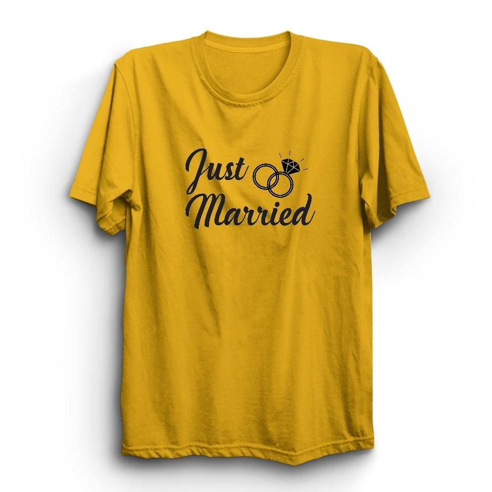 Just Married Evlendik Baskılı Tshirt