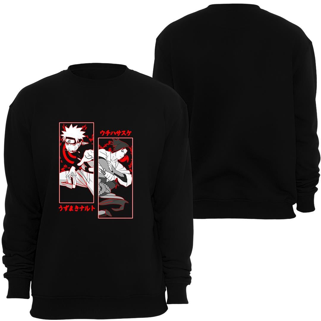 Naruto Anime Baskılı Bisiklet Yaka Sweatshirt