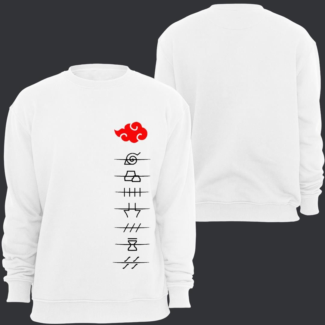 Naruto Anime Baskılı Bisiklet Yaka Sweatshirt