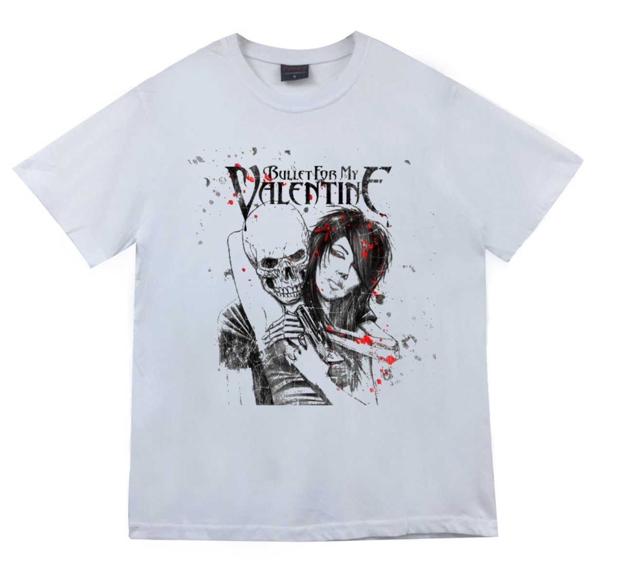 Bullet For My Valentine Baskılı T-shirt BEYAZ - 4XL