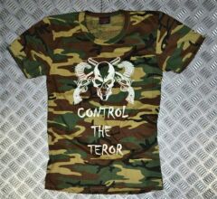 CONTROL THE TERROR Baskılı T-shirt