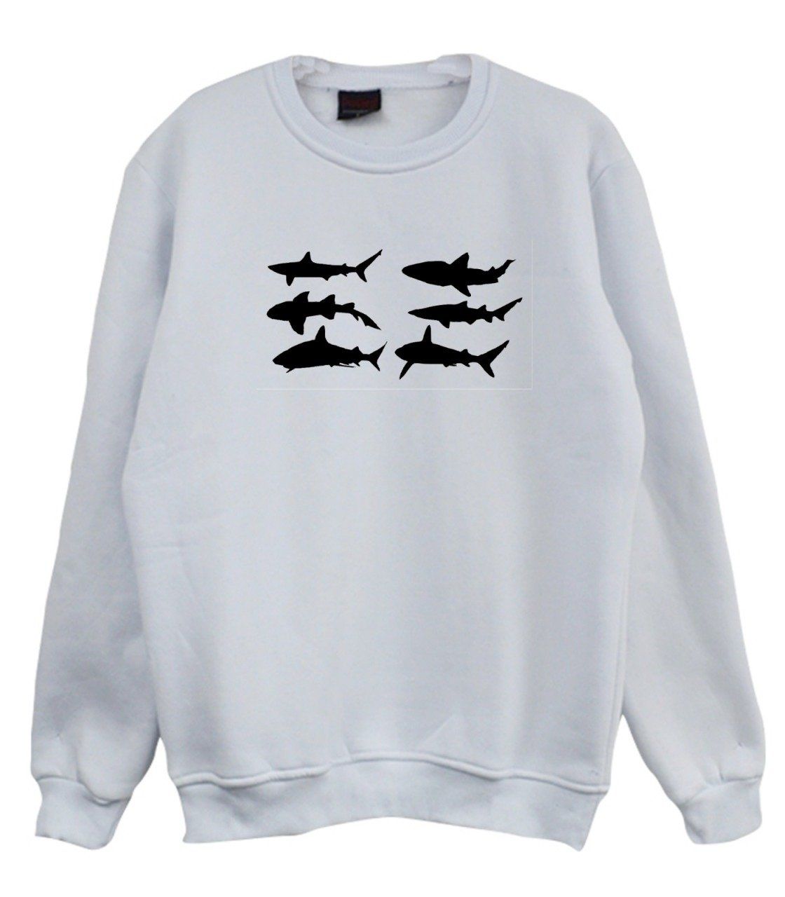 Köpek Balığı Shark Baskılı Sweatshirt