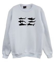 Köpek Balığı Shark Baskılı Sweatshirt