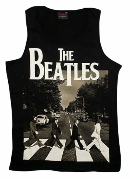 The Beatles Baskılı Sıfır Kol T-Shirt